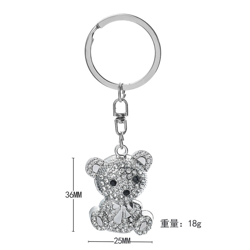 Wholesale Diamond Studded Bear Zinc Alloy Keychain